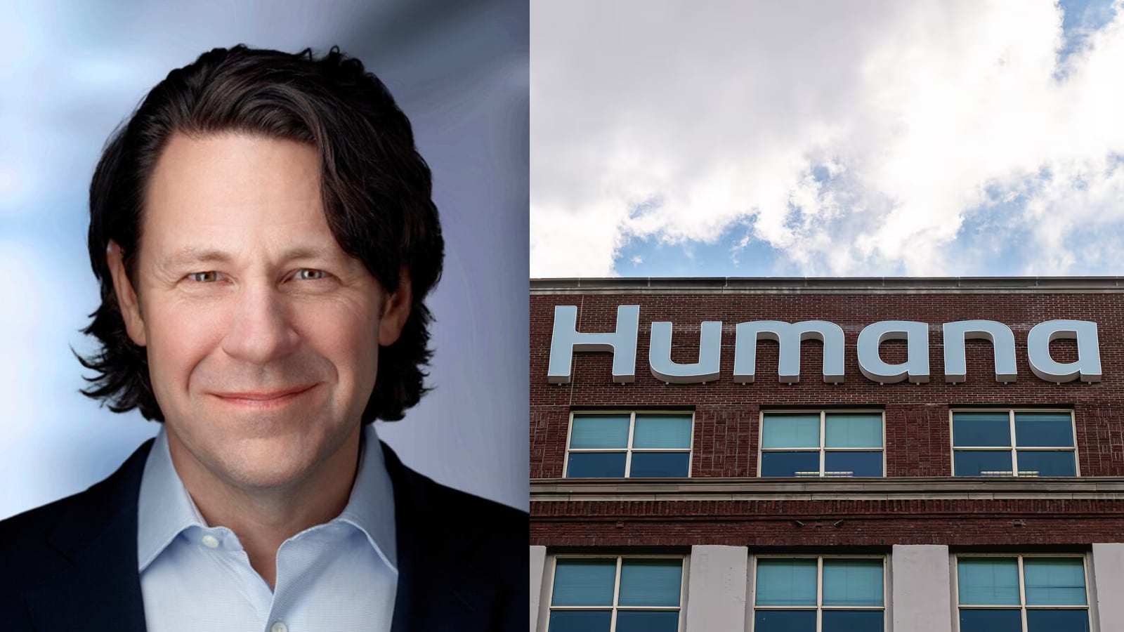 Humana President and CEO Jim Rechtin and Humana headquarters in Louisville, Kentucky